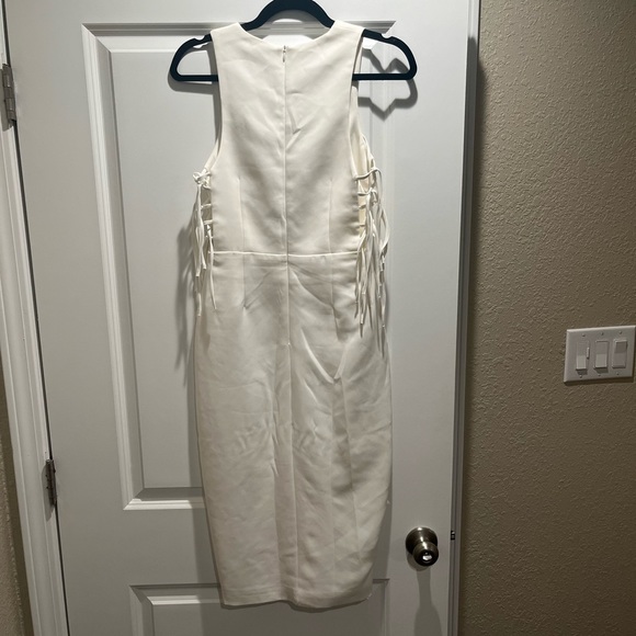 Lavish Alice Off White Tie Bodycon Dress - Picture 5 of 5